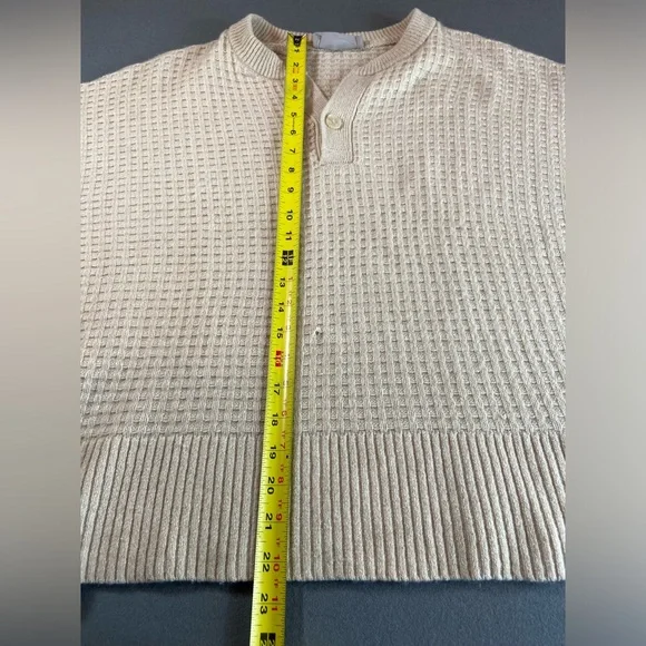 Everlane Cashmere Sweater Waffle Weave 2 Buttons Size Large - Picture 6 of 10